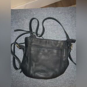 Margot small Black Leather Crossbody Bag